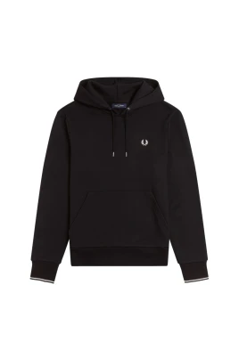 Svart Tipped Hoodie