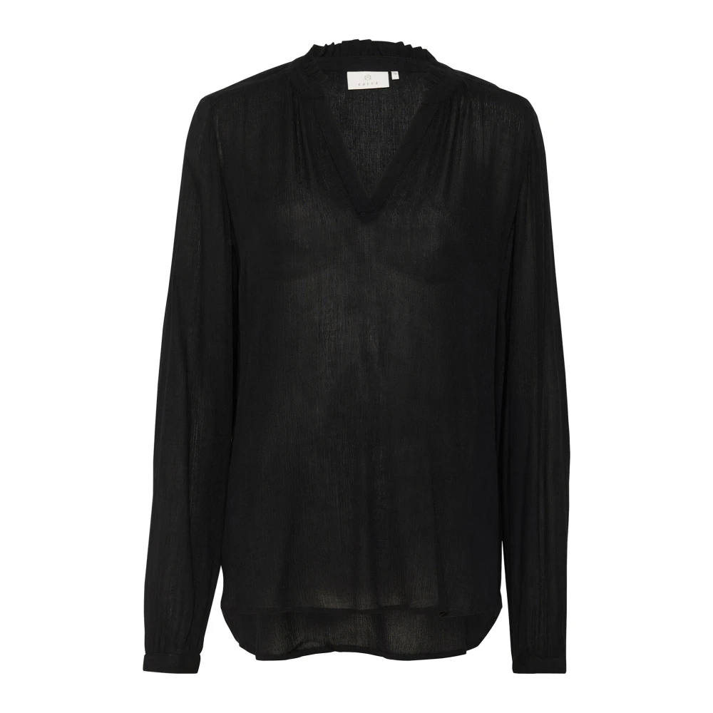 Kaffe Flounce Blouse Zwart Diep Black Dames