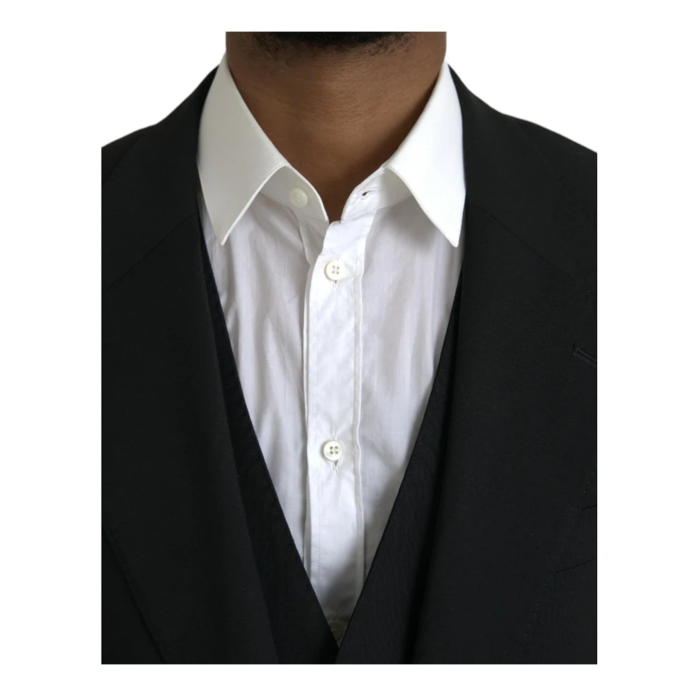 Dolce & Gabbana Zwart 3-delig pak Staff Style Black Heren