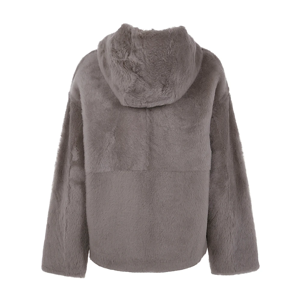 Yves Salomon Moon Lacon Jacket Gray Dames