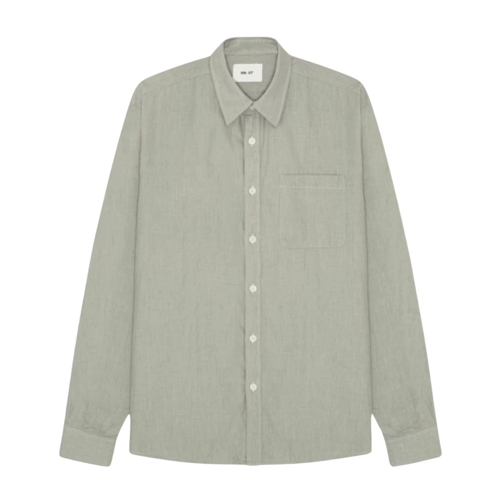 Nn07 Men's Green Casual Shirts, Xl, Deon Chambray Shirt