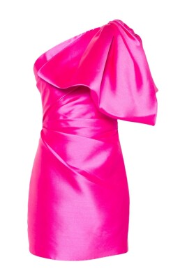 fuchsia-pink-asymmetric-bow-dress