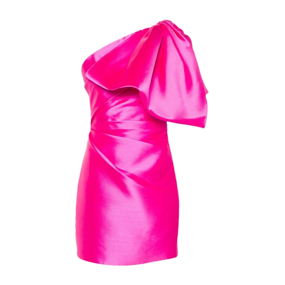 Solace London Fuchsia Roze Asymmetrische Strik Jurk Pink Dames