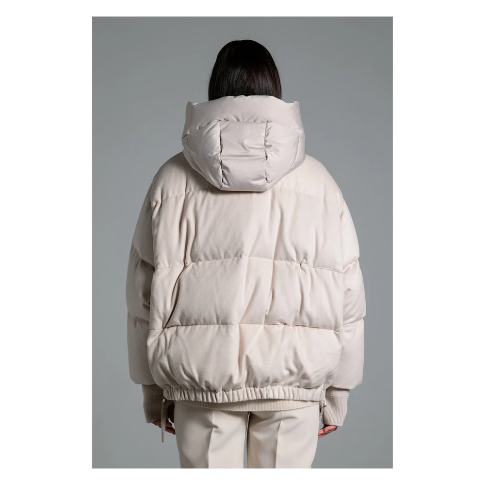Duno Korte Oversized Pufferjas White Dames