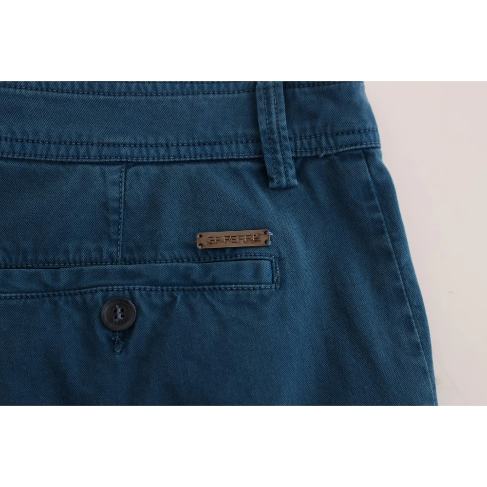 Gianfranco Ferré Elegante katoenen chino's in blauw Blue Heren