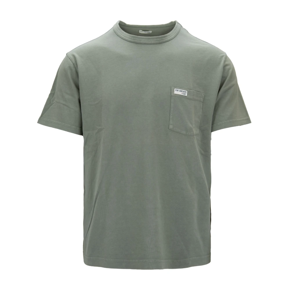 Fay Heren Slip-On T-shirt met zak Green Heren