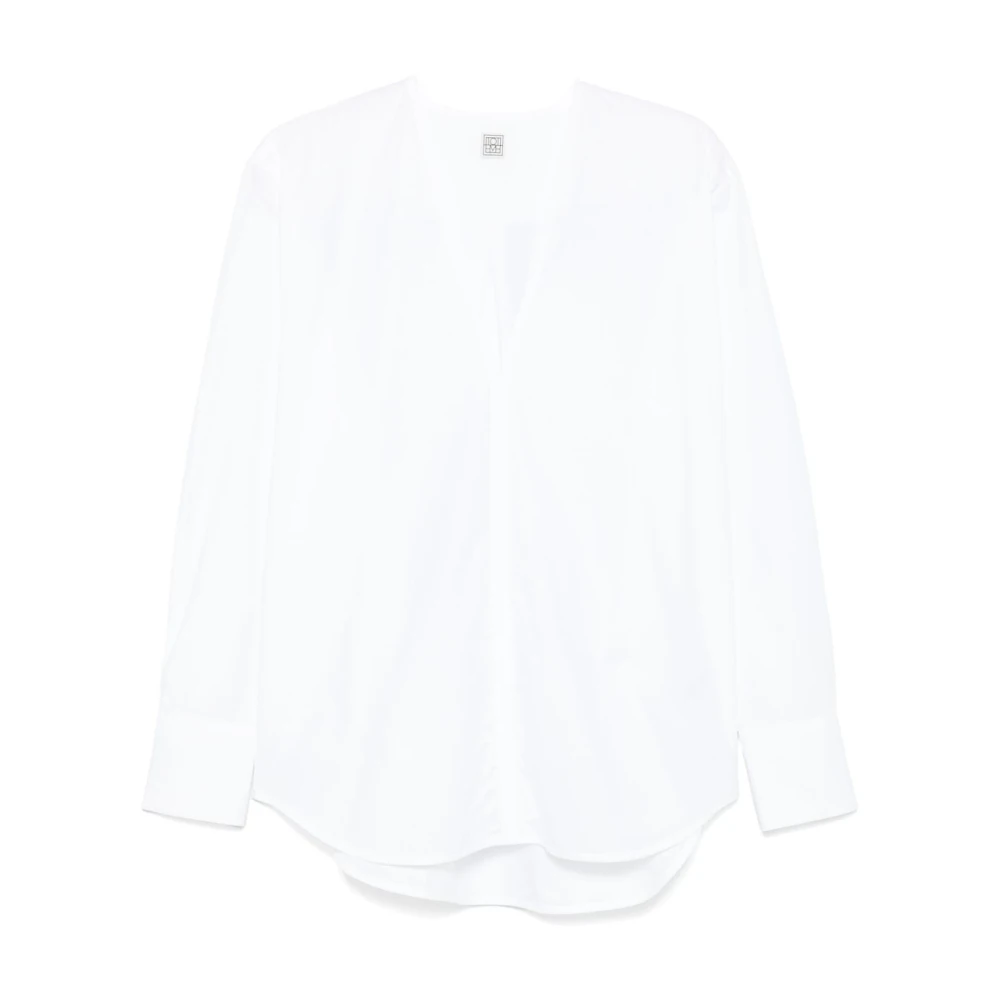 TotêMe Witte Poplin Biologisch Katoenen Blouse White Dames