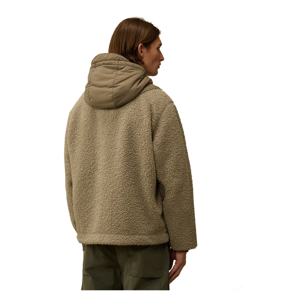 C.P. Company Polar Fleece capuchonjack met Taylon-L inzetstukken Brown Heren