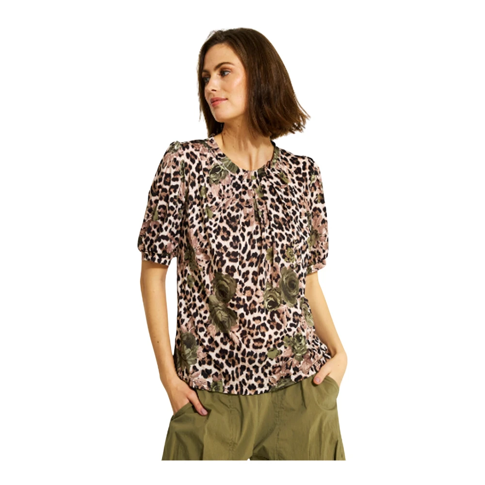 IN Front Feminine Blouse met 1 2 Mouwen Multicolor Dames