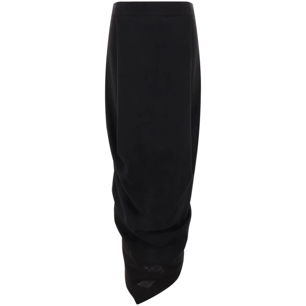 Quira Zwarte Wol Asymmetrische Rok Black Dames