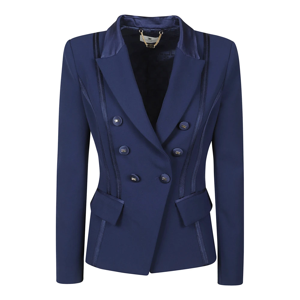 Elisabetta Franchi Essentiële Lichtgewicht Jas Blue Dames