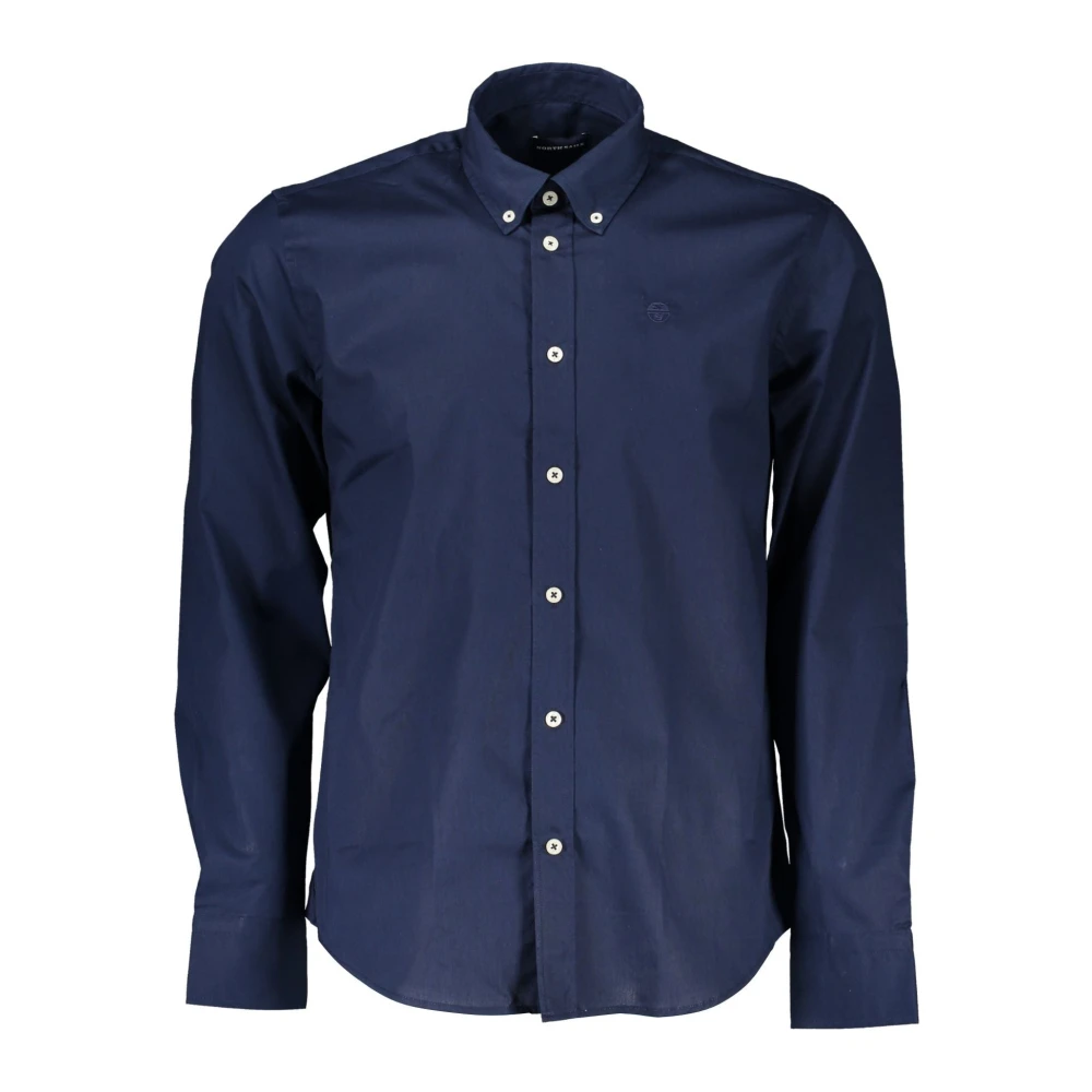 North Sails Blauw Overhemd met Lange Mouwen en Button-Down Kraag Blue Heren