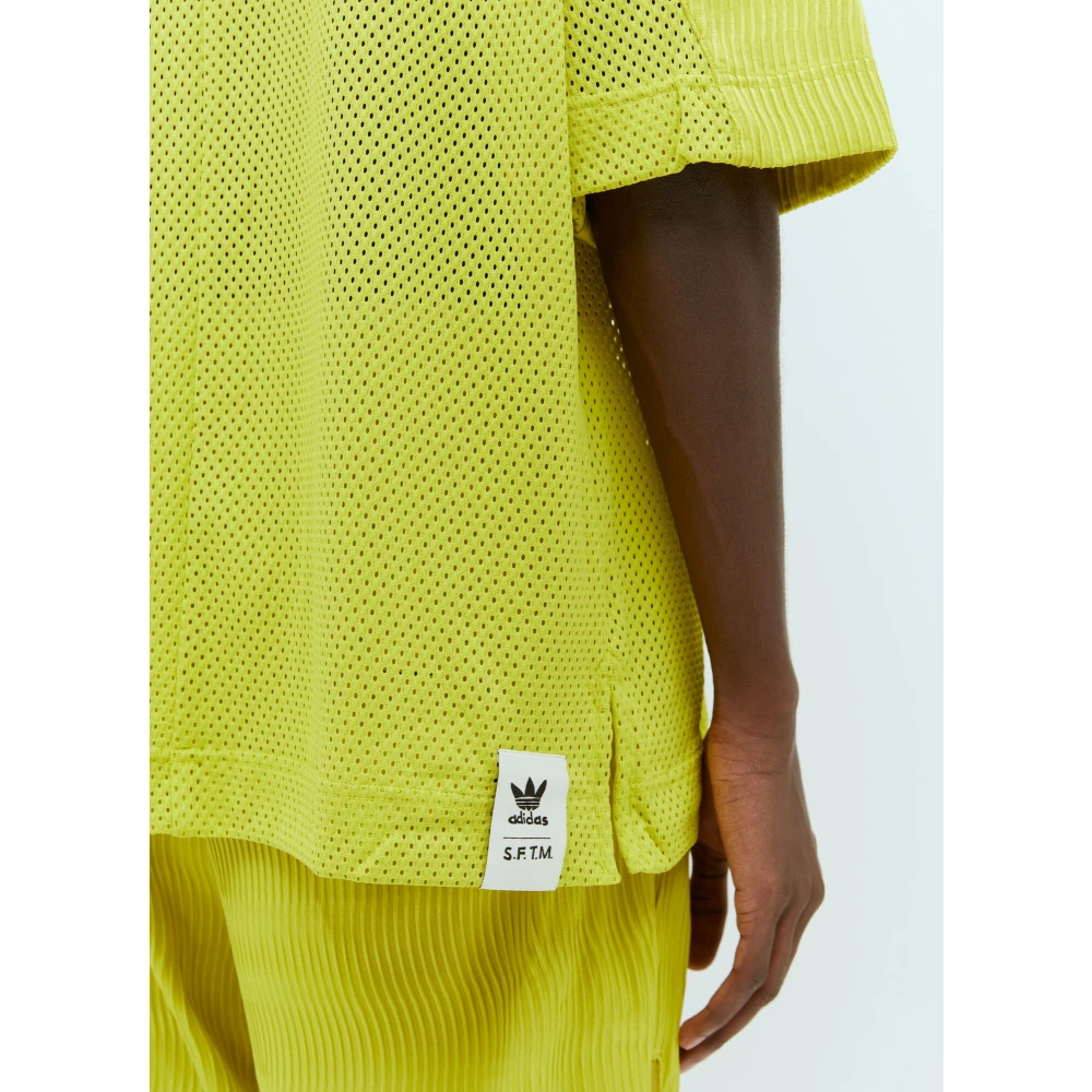 Adidas Zip-Up Shirt met Micro-Strik Plooien Green Heren