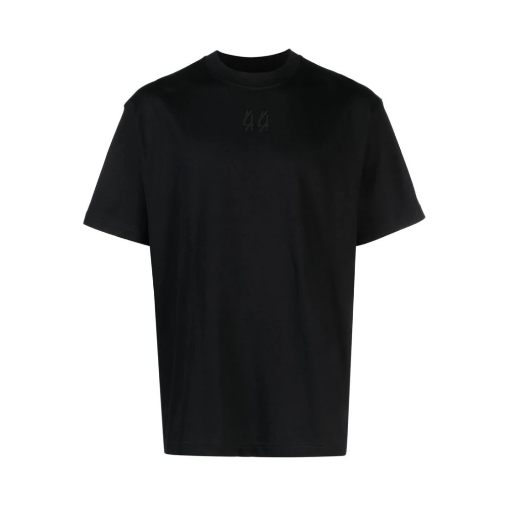 44 Label Group Zwart T-shirt met reliëf logo Black Heren