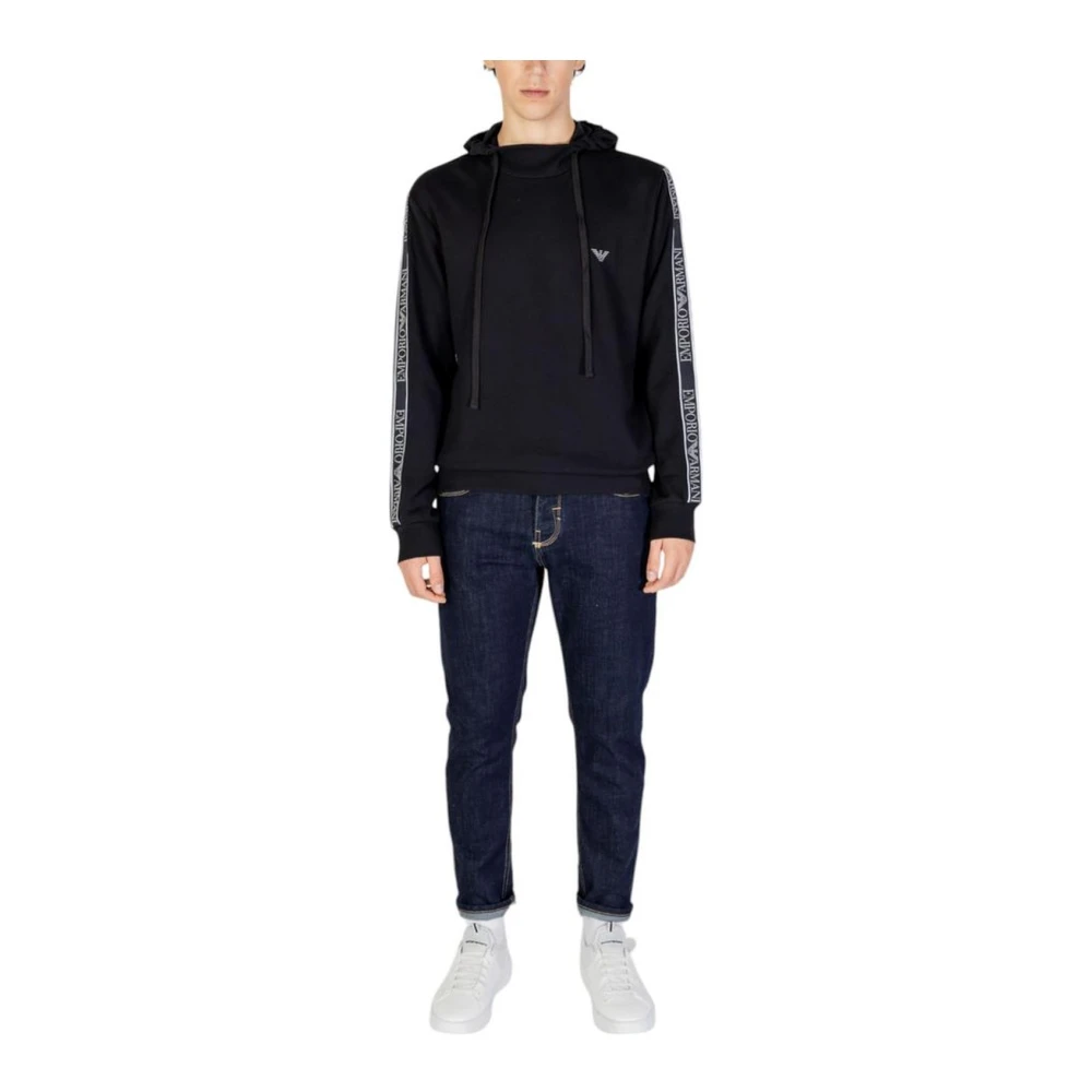 Emporio Armani Capuchonkatoenmix sweatshirt Black Heren