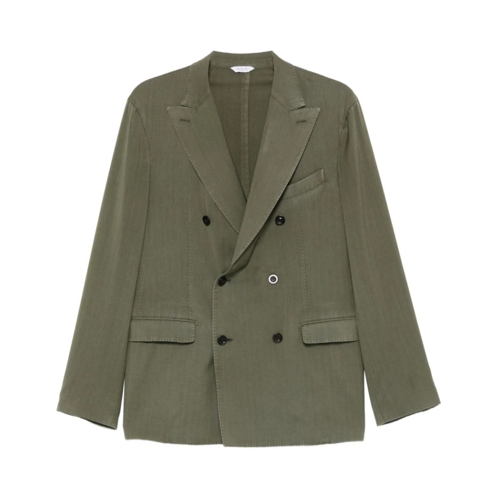 Boglioli Men's Green Blazers, Xl, Double-Breasted Jacket