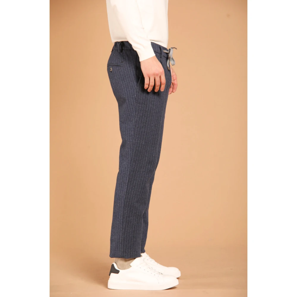 Mason's City String Heren Chino Jogger Broek Blue Heren