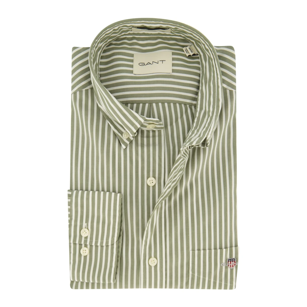 Gant Casual Groene Overhemd Green Heren