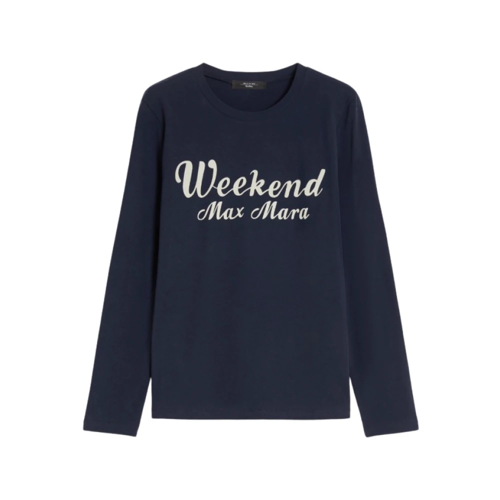 Max Mara Weekend Lange mouw logo print T-shirt Black Heren
