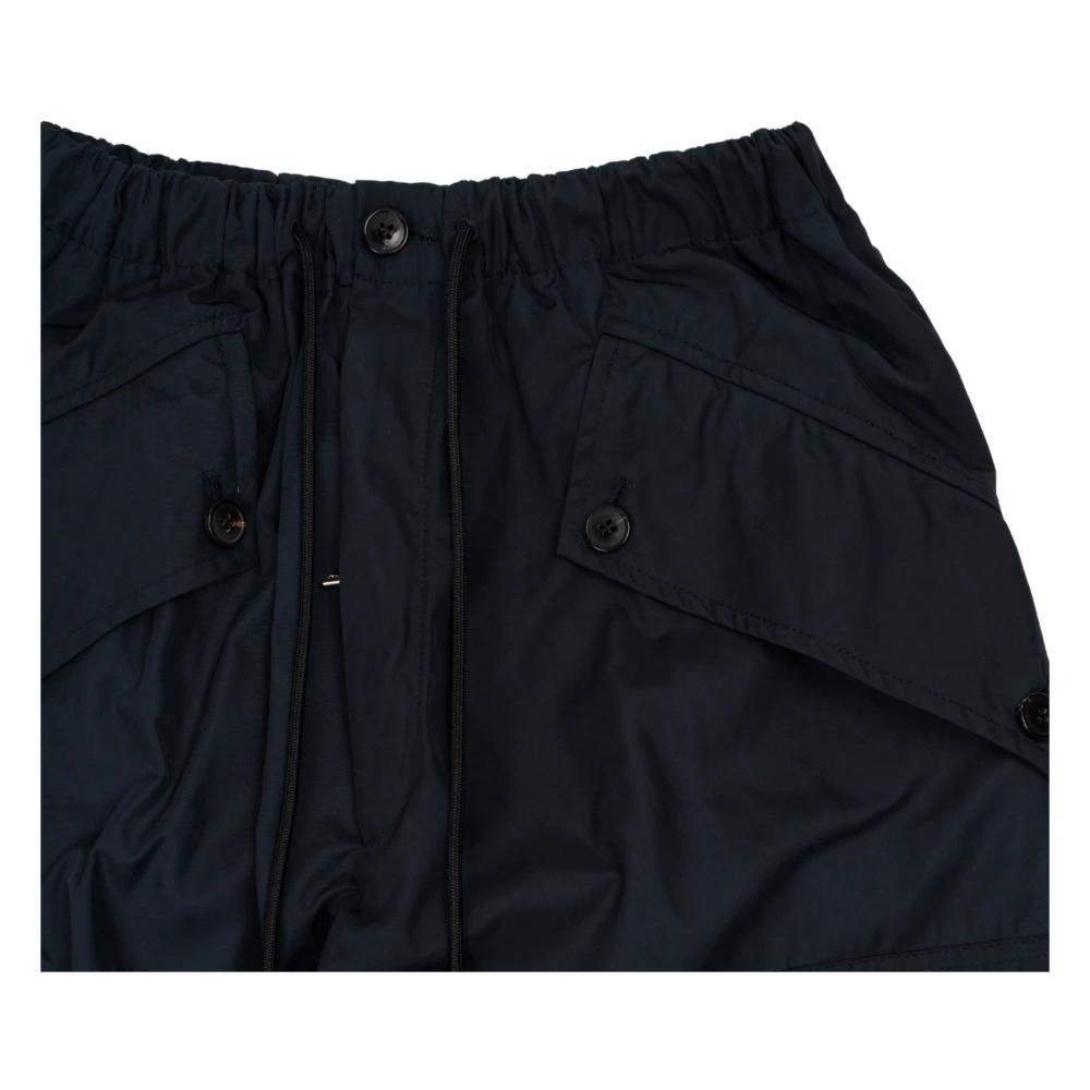 Dries Van Noten Navy Blauwe Cargo Broek Blue Heren