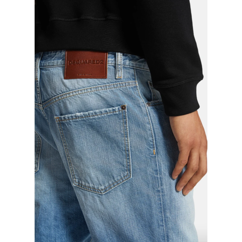 Dsquared2 Lichte Wassing Marine Shorts Blue Heren