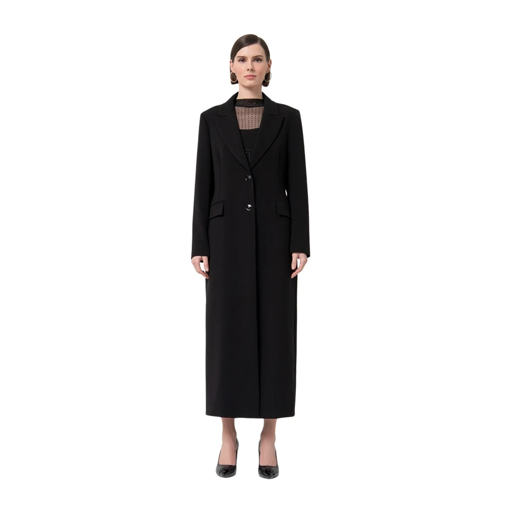Fracomina Zwarte Winterjassen Black Dames
