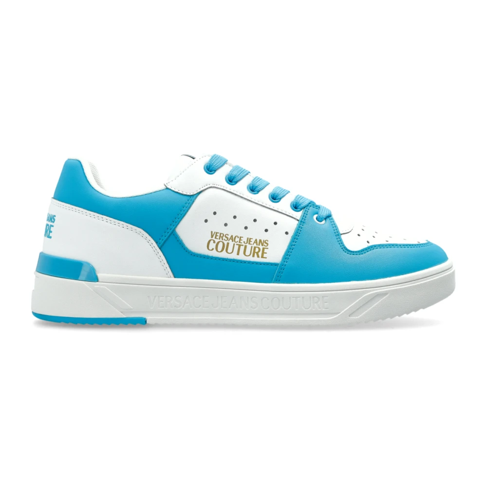 Versace Jeans Couture Sneakers met Gedrukt Logo Heren Schoenen Blauw