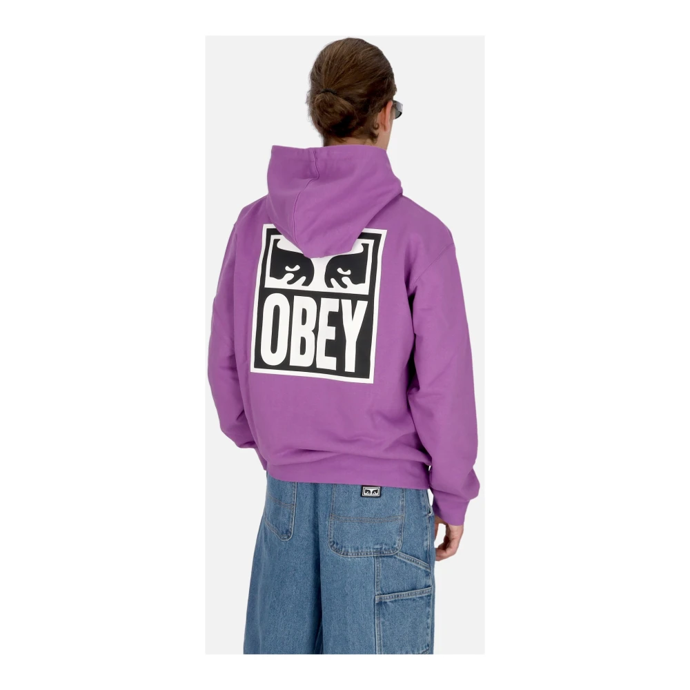 Obey Premium Eyes Icon Hoodie Purple Heren