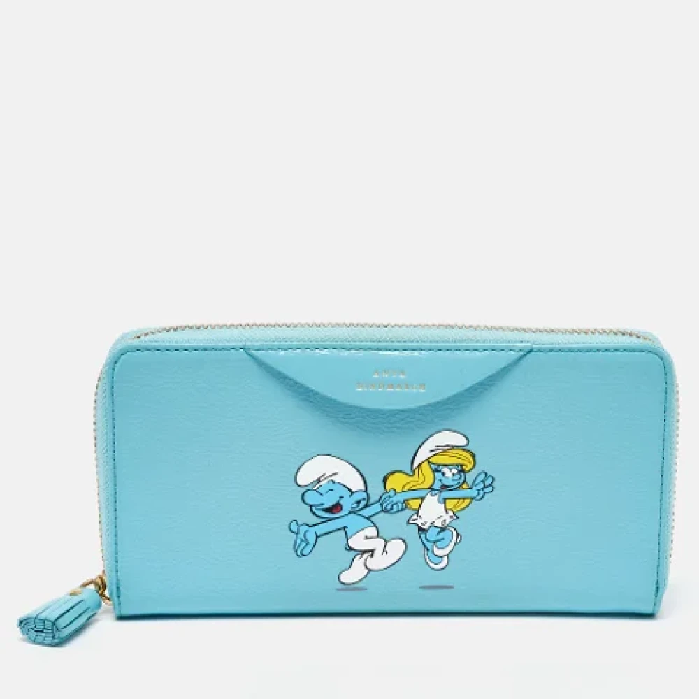 Anya Hindmarch Pre-owned Leather wallets Blue Dames