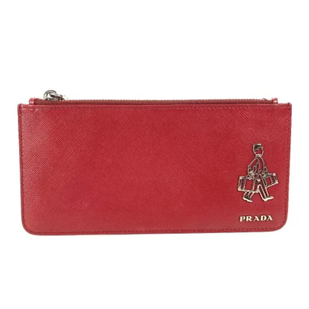 Prada Vintage Pre-owned Leather wallets Red Dames