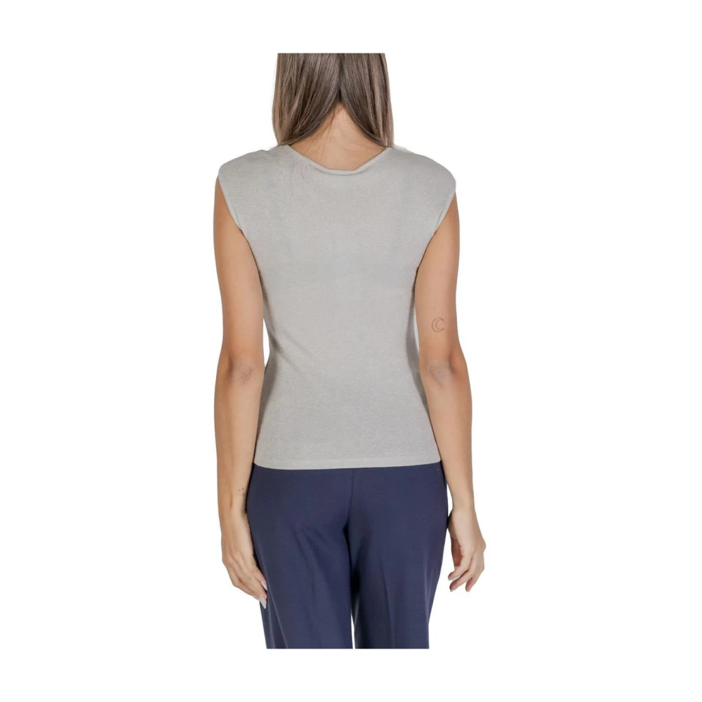 Street One Zilveren V-hals Gebreide Top Gray Dames