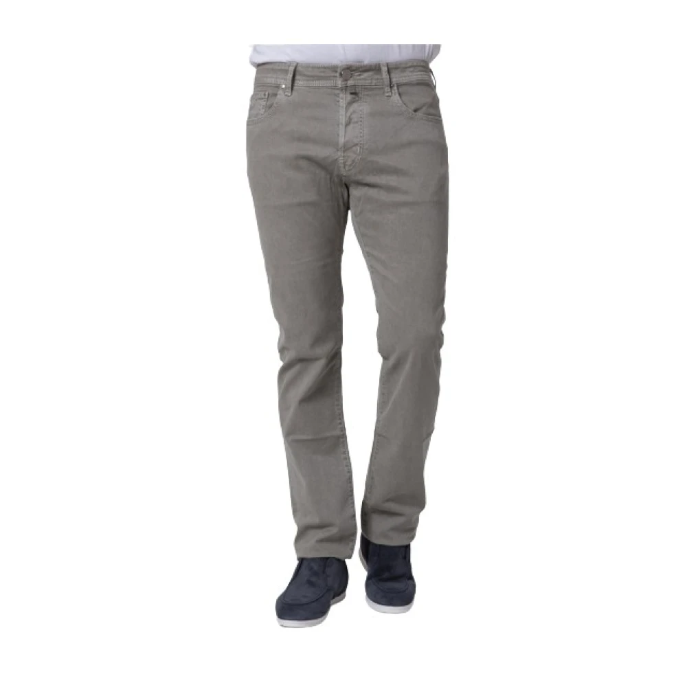 Jacob Cohën Slim Comfortabele Taupe Katoenen Jeans Gray Heren