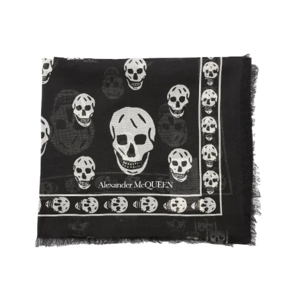 alexander mcqueen Silk scarves Black Dames