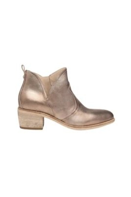 Metallic Leather Low Boots