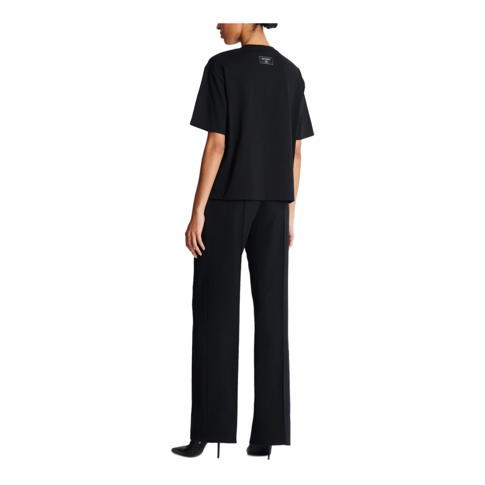 Balmain T-shirt met korte mouwen met Kiss print Black Dames