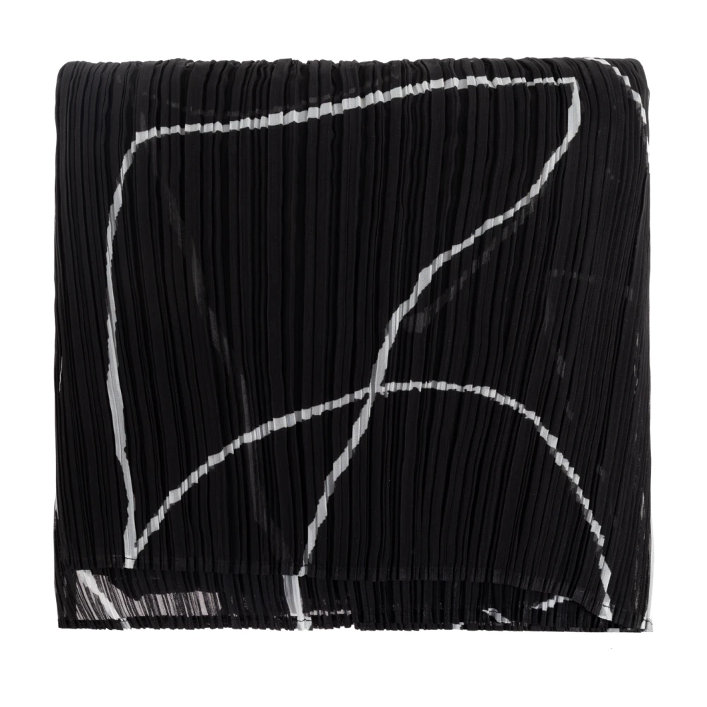 Issey Miyake Women's Black Scarves, One Size, Pleated Scarf