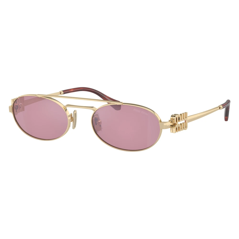 Miu Miu Woman Sunglass MU 54ZS - Frame color: Pale Gold, Lens color: Dark Pink Silver - Image 4