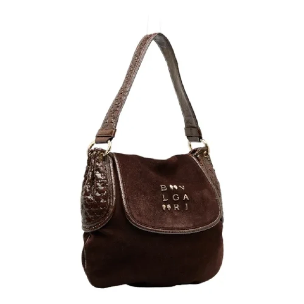 Bvlgari Vintage Pre-owned Suede shoulder-bags Brown Dames