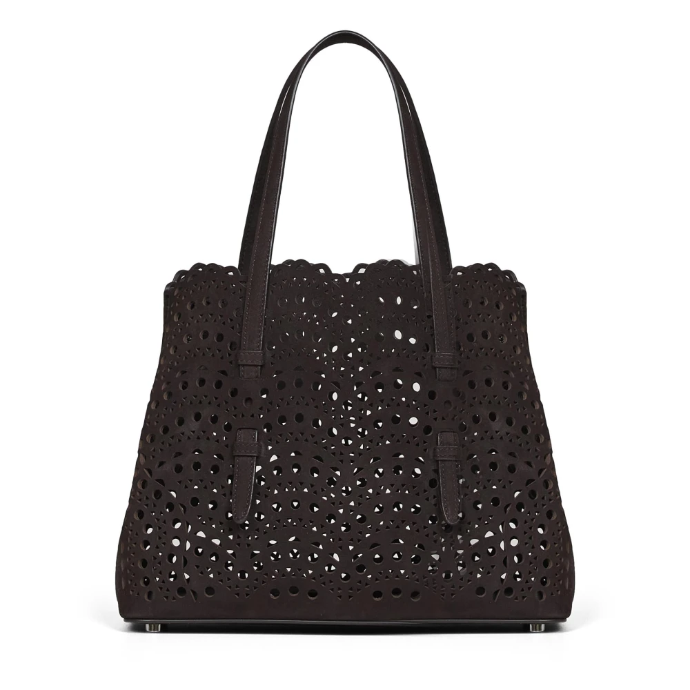 ALAÏA | Borsa a mano media Mina 25 marrone scuro | Donna | PZ - Immagine 3