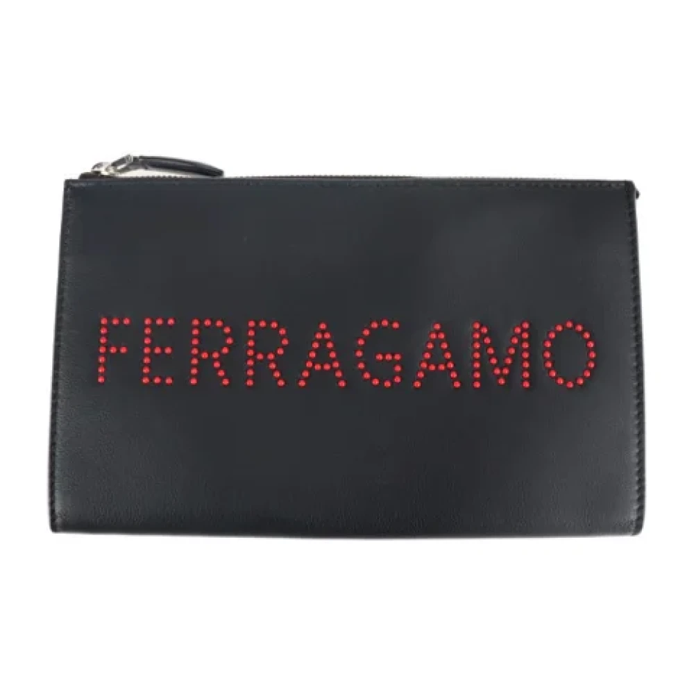 Salvatore Ferragamo Pre-owned Leather clutches Black Dames