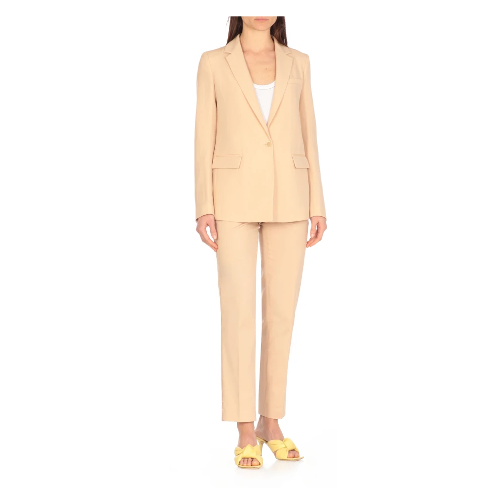 Fabiana Filippi Roze Wol Linnen Blazer Vrouw Pink Dames