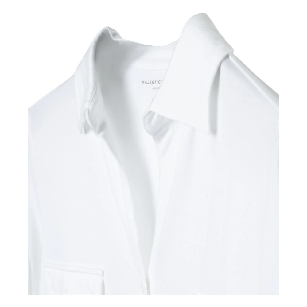 majestic filatures Elegant LS Pocket Polo Shirt White Dames