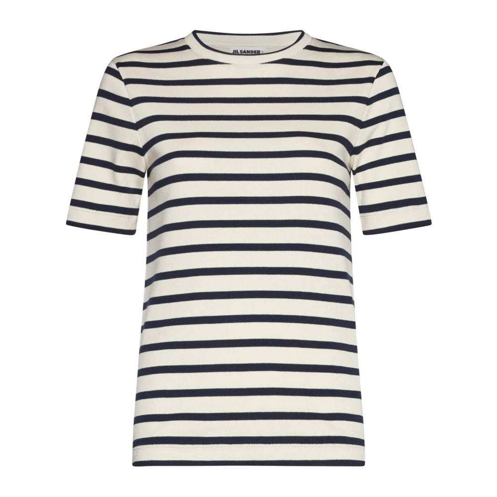 Jil Sander Gestreepte katoenen T-shirts en Polos Multicolor Dames