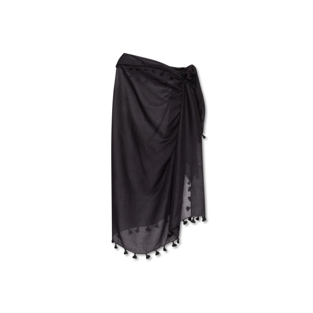 Melissa Odabash Gefranjerde pareo Black Dames