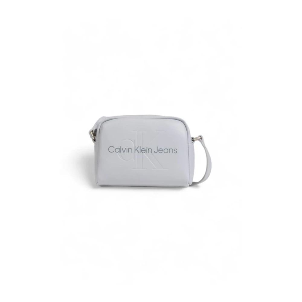 Calvin Klein Jeans Gestructureerde polyurethaan handtas voor vrouwen Gray Dames
