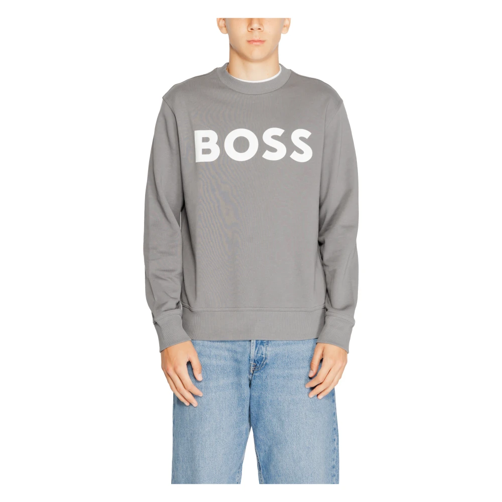 Hugo Men's Gray Long-Sleeved Round Neck Sweatshirt - Sweatshirts - M - Sweatshirts & Hoodies