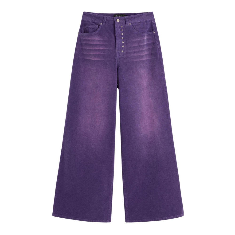 Desigual , Wide Trousers, Female, Purple, M, Pant_ref_porly Trousers