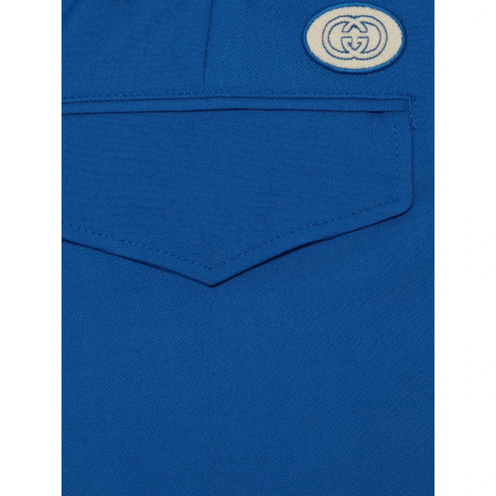 Gucci logo-patch wijde broek Blue Heren