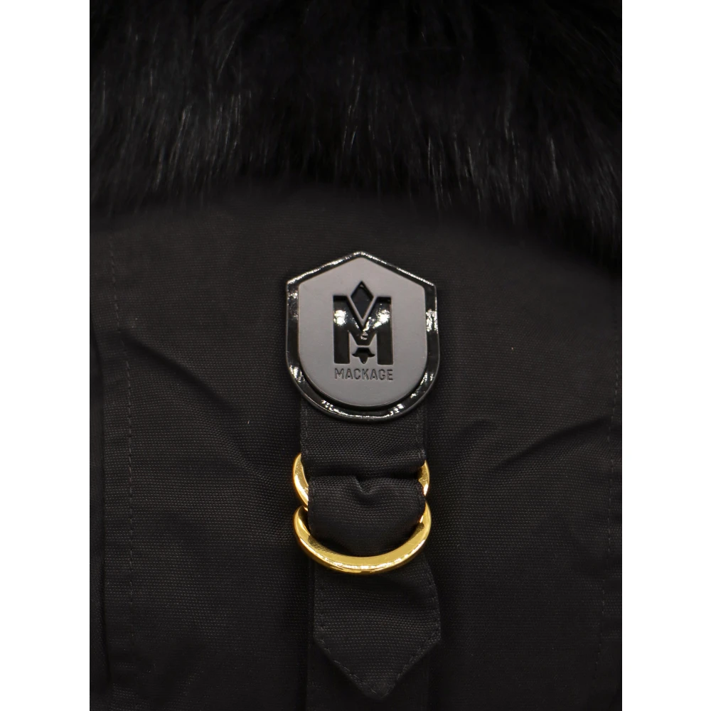 Mackage Zwarte Jas met Rits- en Knoopsluiting Black Heren