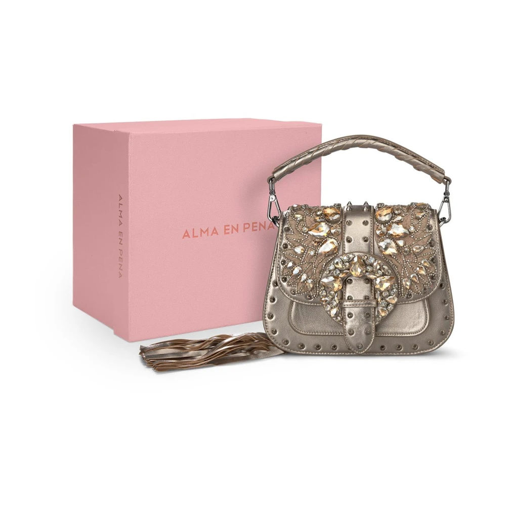 Alma en Pena Beaded Handbag Yellow Dames